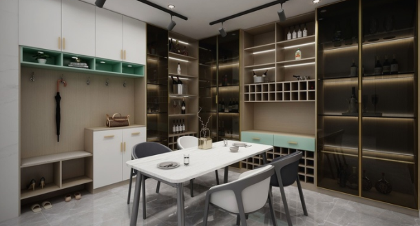 電子轉(zhuǎn)角酒柜，定制酒柜的款式都有哪些？