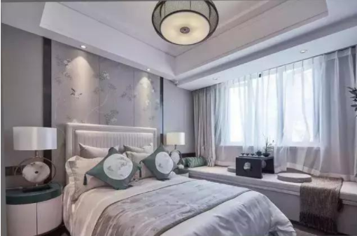 臥室燈光設(shè)計(jì)圖：新中式風(fēng)的臥室設(shè)計(jì)，這樣的房間睡著可真舒適