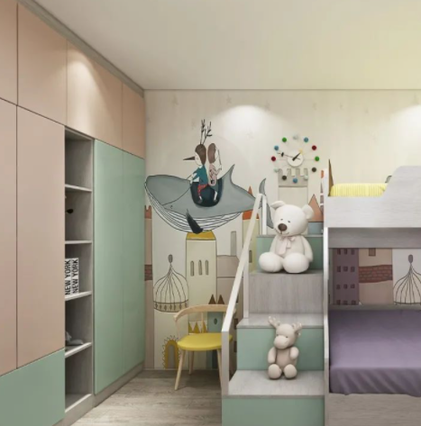 整木定制書柜：帶上下床的兒童房定制技巧，童趣、健康、實用！